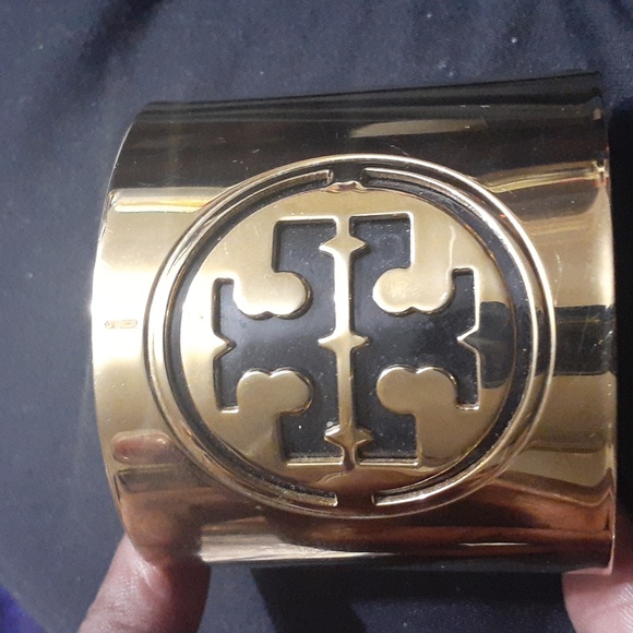 Tory Burch Gold Tone Miller Cuff Bracelet Rare - Picture 1 of 7